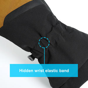 Guantes de Invierno de Cuero para Esquí, Térmicos, Impermeables, con Pantalla Táctil, Negros, Personalizados, para Hombre y Mujer - Product Image 4