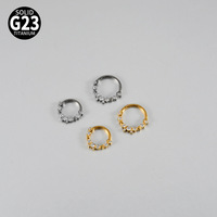 Anneau de nez et d'oreille en alliage de titane F136, motif étoile et lune, pour la vente en gros aux boutiques de piercing OEM