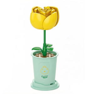 Ornement de bureau en forme de tasse à café Saintpaulia, simulation de blocs de construction, kit de plantes créatif, 12 styles, Lele Brother - Product Image 5
