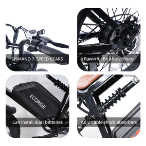Bicicleta Eléctrica de Montaña de Alta Calidad Ecoridev2, 750w, 15.6ah, Neumáticos Anchos, Largo Alcance, para Adultos, V2, Europea - Product Image 2