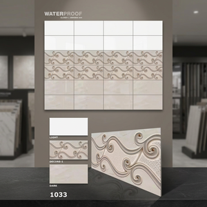 Haute qualité 12x24 pouces carreaux de mur de glaçure en céramique numérique carreaux de marbre finition brillante pour intérieur pour salle de bain firebrick - Product Image 5