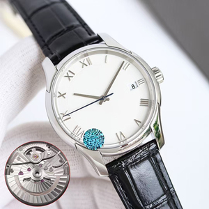 Reloj de Pulsera Unisex de Lujo Personalizado con Esfera Blanca, Caja Plateada, Correa de Cuero Negra, Fecha Luminosa, Resistente al Agua, Cristal de Zafiro, Estilo Minimalista - Product Image 2