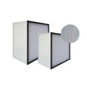 Aluminum Frame High Efficiency Eeep Pleated Separator Hepa Air Filter With Clapboard