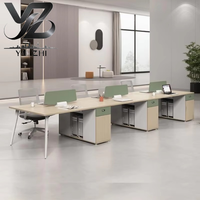 Bureau de personnel Yazhi commercial moderne et minimaliste, combinaison de bureaux multi-personnes avec boîte de rangement pour câbles intégrée en PVC pour bureau