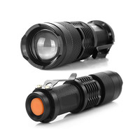 Lampe torche tactique miniature à LED zoomable personnalisée avec clip de poche portable, vente de marchandises 2021