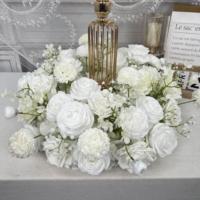 DKB Maßgefertigtes Blumen-Hochzeits-Tischgesteck Künstliche Blumen Rosa und Weiße Blumenkugel zur Tischdekoration
