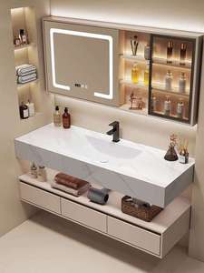 <span class=keywords><strong>Lavabo</strong></span> de Baño para Hotel, Estilo Losa de Piedra, Encimera de Acero Inoxidable, <span class=keywords><strong>Lavabo</strong></span> Empotrado sin Juntas, Doble Capa - Product Image 5
