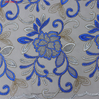 Tissu en dentelle de tulle brodé de fleurs colorées, pur, personnalisé, pour vêtements et robes, vente en gros