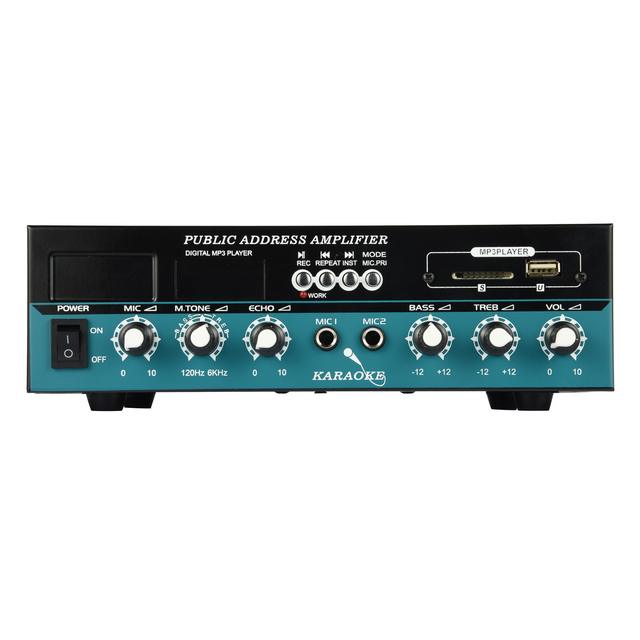JBHKJ FS-206 Professional 60W 1-Channel Stereo Home Theater Amplifier with FM Radio 12V Aluminum Alloy Construction