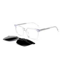 Lunettes de soleil polarisées magnétiques à clipser, style vintage de luxe, en acétate, avec logo personnalisé, monture carrée unisexe, vision nocturne, protection UV