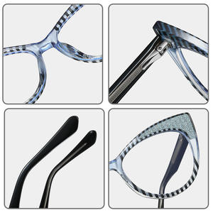 87284 Monturas de Gafas Ojo de Gato TR90 Acetato Montura Completa Lentes Anti Luz Azul Diseño Moderno Unisex Origen Taizhou - Product Image 1