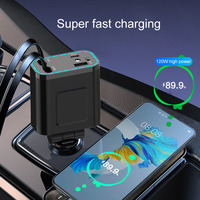 H11 chargeur de voiture 120w ciel étoilé haut atmosphère lumière câble télescopique un à quatre téléphone portable prise de Conversion de charge rapide