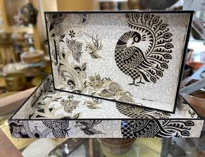 Bandeja de servicio elegante hecha a mano, pieza de acento funcional para cafeterías, cocinas o áreas de salón, MOQ 20 piezas - Product Image 2