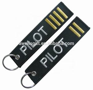 Porte-clés en tissu tissé brodé personnalisé pour pilote, vente en gros, compagnies aériennes Emirates, porte-clés pour pilote - Product Image 3