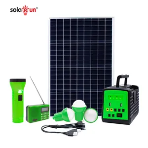 Solar Run Energy Pay as you go Paygo Payg Solar System Home Power with Solar Panel TV and Fan for Offgrid Home Lighting Use
