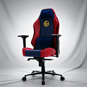 เก้าอี้เกมมิ่งเออร์โกโนมิกส์พนักพิงสูง สีแดงน้ำเงิน ปรับหมุนได้ พร้อมหมอนรองหลังและหมอนรองศีรษะ - Product Image 1