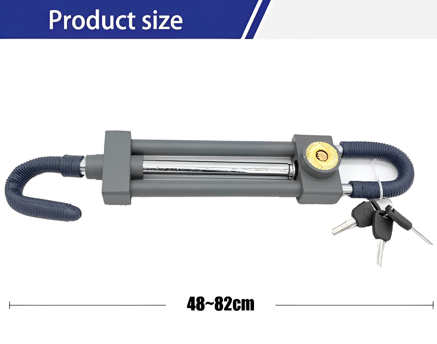 UMEDO Secure Premium Car Steering Wheel Pedal Clutch Brake Lock YMWL07 | Anti-Theft Device