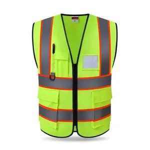 Hi vis construction engineering safety protective security cycling fluorescent workwear reflective safety vest