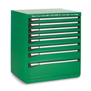 Fami Master Key Comfort <b>Drawer</b> Cabinet 9 <b>Drawers</b> 867x726x1000 Mm Green Ral6011 <b>Tool</b> Storage - Product Image 2