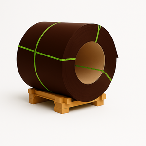 ขดลวดเหล็กชุบสังกะสีทาสี ppgi ที่มีคุณภาพความกว้างที่แตกต่างกันสีน้ำตาลเข้มแผ่น0,80มม. ความกว้างต่างๆสูง - Product Image 1