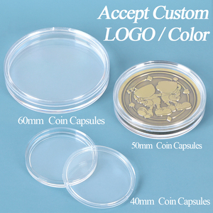 แคปซูลใส่เหรียญอะคริลิคใสทรงกลม SUNSHING ขนาด 24 มม. 30 มม. 39 มม. 46 มม. กล่องใส่เหรียญสะสมพลาสติกแบบกำหนดเองได้ - Product Image 2