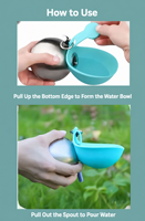 Bouteille d'eau portable pliable et isolante 2-en-1 pour chien et chat, en plastique plat, écologique, étanche IPX8, vente en gros d'usine