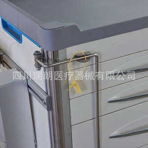 Sichuan Ruilang Medical Emergency <b>Trolley</b> Aluminum Steel 790x580x950mm 5-Layer Movable Silent Double Brake - Product Image 5