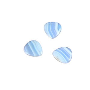 Plectre de <span class=keywords><strong>guitare</strong></span> électro-acoustique personnalisé gravé en pierre semi-précieuse, agate rayée bleue et blanche, accessoires de collier - Product Image 2