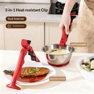 Clip <span class=keywords><strong>de</strong></span> <span class=keywords><strong>cuisine</strong></span> multifonctionnel <span class=keywords><strong>en</strong></span> <span class=keywords><strong>silicone</strong></span> alimentaire pour plat à vapeur, anti-brûlure et antidérapant, pour bols et plats - Product Image 1