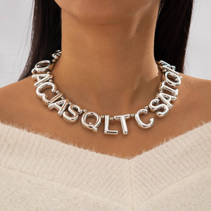 Collana Punk di Tendenza per Donne, Placcata in Oro <span class=keywords><strong>con</strong></span> Perline e Ciondolo a Forma di Cuore <span class=keywords><strong>con</strong></span> Catene di Perle, Gioielli alla Moda - Product Image 2