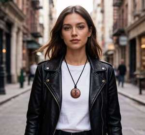 Collar con Colgante de Madera Maciza Tallada a Mano, Ecológico y Personalizado, Brazalete de Madera Maciza con <span class=keywords><strong>Runas</strong></span> Nórdicas Vikingas - Product Image 3