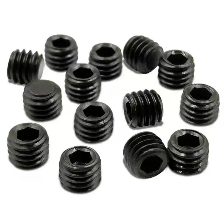 12.9 Grade High Strength Anodized Black DIN 913 Hexagon Screws M3 M4 M5 M6 M8 M10 DIN913 Flat Head Hexagon Socket Set Screws