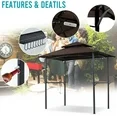 ABCCANOPY Pavillon De Barbecue Pavillon BBQ 2,45X1,52 m Couleur Grise Toit De Rechange Tonnelle Barbecue 2,4x1,5m Auvent Abri