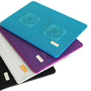 Q-13 Laptop <b>Cooling</b> <b>Pad</b> Double Fans Aluminum Plastic Air Cooled Notebook Cooler Stand - Product Image 1