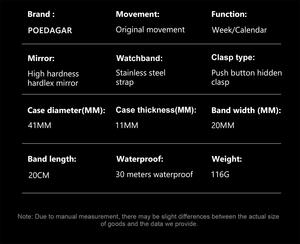 <span class=keywords><strong>Montre</strong></span>-bracelet de luxe pour homme, modèle 963 Date Week, mouvement à quartz, boîtier en acier inoxydable, étanche, lumineuse, style sport et affaires - Product Image 5