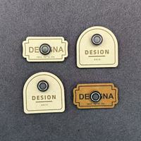 Écussons en cuir gravés au laser sur mesure, boutons-pression vintage, étiquettes en cuir PU pour jeans, marquage de vêtements de travail vintage