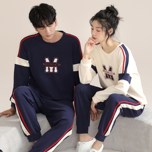<strong>Couples</strong> Pajamas Set Spring Men's Long Sleeve Cotton High Quality Casual Sleepwear Women's Soft Breathable Family <strong>Pyjamas</strong> 2 Sets - Product Image 1