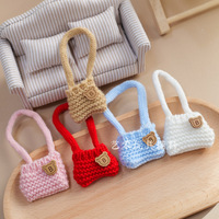 Sac bandoulière en tissu pour poupée, mini sac à dos tricoté, accessoire pour pendentif de poupée de 17 cm, décoration textile pour tenue de poupée