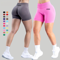 Shorts de yoga sans couture pour femme, 45 couleurs unies, effet push-up fessier, pour le sport et l'exercice