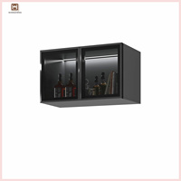 Meuble de luxe 2024 pour salon, bar à vin en bois sur mesure avec vitrine, armoire de présentation en bois massif