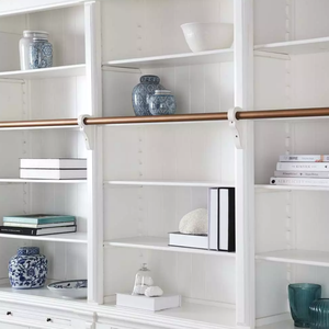 Libreria in Quercia Massiccia Stile Francese Antico Fatta a Mano con Scala e Vetrina Espositiva per Soggiorno e Ufficio Domestico - Product Image 4