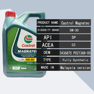 รับประกันคุณภาพ น้ำมันเครื่องสังเคราะห์แท้ 100% สำหรับรถยนต์ SP <span class=keywords><strong>5W30</strong></span> C2 รุ่นมาเลเซีย 4 ลิตร 3436875P0213A8 สำหรับ <span class=keywords><strong>Castrol</strong></span> Magnatec - Product Image 6