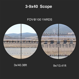 Luger 3-9x40 <strong>Scope</strong> Red or Green Illuminated Optical with Mounts - Product Image 3