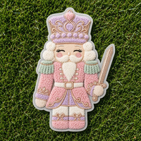 Patchs thermocollants tête de renne de Noël, grand modèle en chenille, applique brodée mignonne, personnalisable, vente en gros pour vêtements de fêtes