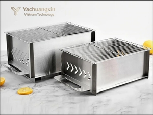 Grill multifonctionnel en acier inoxydable avec ventilation extractible, compatible charbon de bois et alcool, idéal pour les grillades nocturnes - Product Image 3