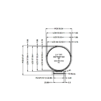 Layar LCD TFT Melingkar 2.1 "GC9B72 360*360 SPI Modul Tampilan Bulat, Panel LCD Kecil Berwarna untuk Proyek DIY Arduino ESP32 M122