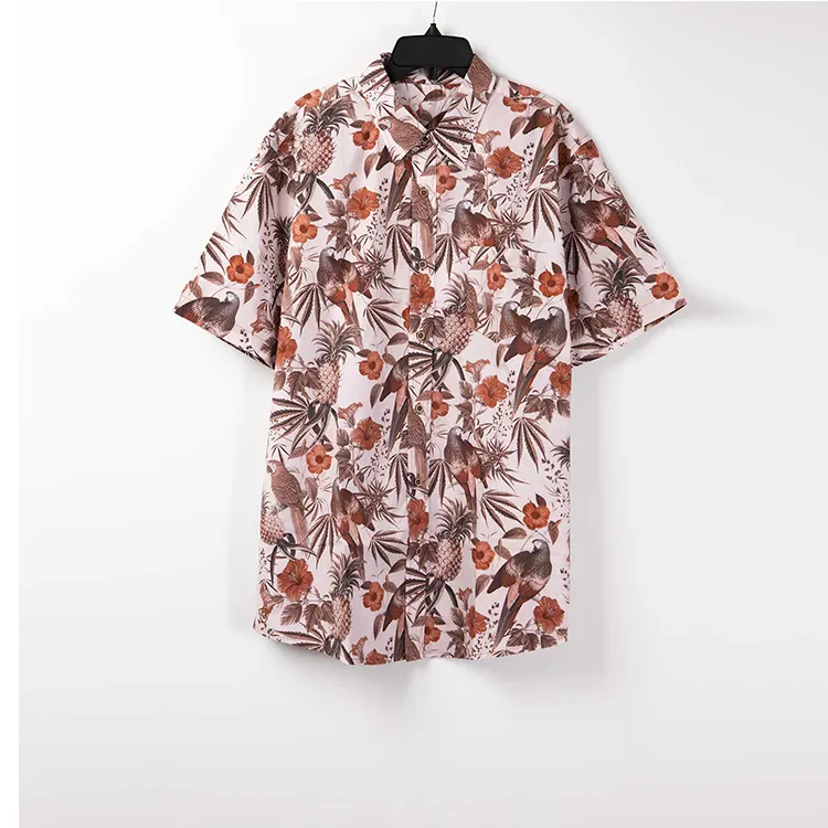 Vacation 2022 New Fashion Wholesale Casual Summer Beach Style Hawaiian Shirt Cotton Customised