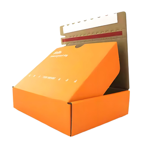 Boîtes d'emballage en carton ondulé <span class=keywords><strong>orange</strong></span> personnalisées avec fermeture éclair pour l'expédition de produits cosmétiques, de soins de la peau, de maquillage et d'aliments - Product Image 4