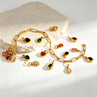 Nouveauté 2026 – Breloques pendentifs ovales en forme de cœur en acier inoxydable plaqué or 18 carats, étanches, avec zircone cubique, pour la fabrication de bijoux DIY