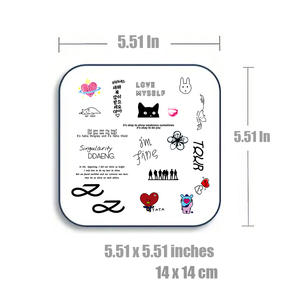 สติกเกอร์สักลายชั่วคราว INKARTLINK ลาย <span class=keywords><strong>BTS</strong></span> Kpop สีสันสดใส รูปหัวใจน่ารัก ลายแมว กันน้ำ แสดงผลได้ทันที 3-7 วัน - Product Image 4